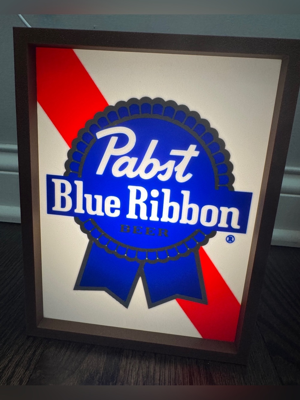PABST BLUE RIBBON• Interchangeable Front Plate Lightbox • 3D Printed
